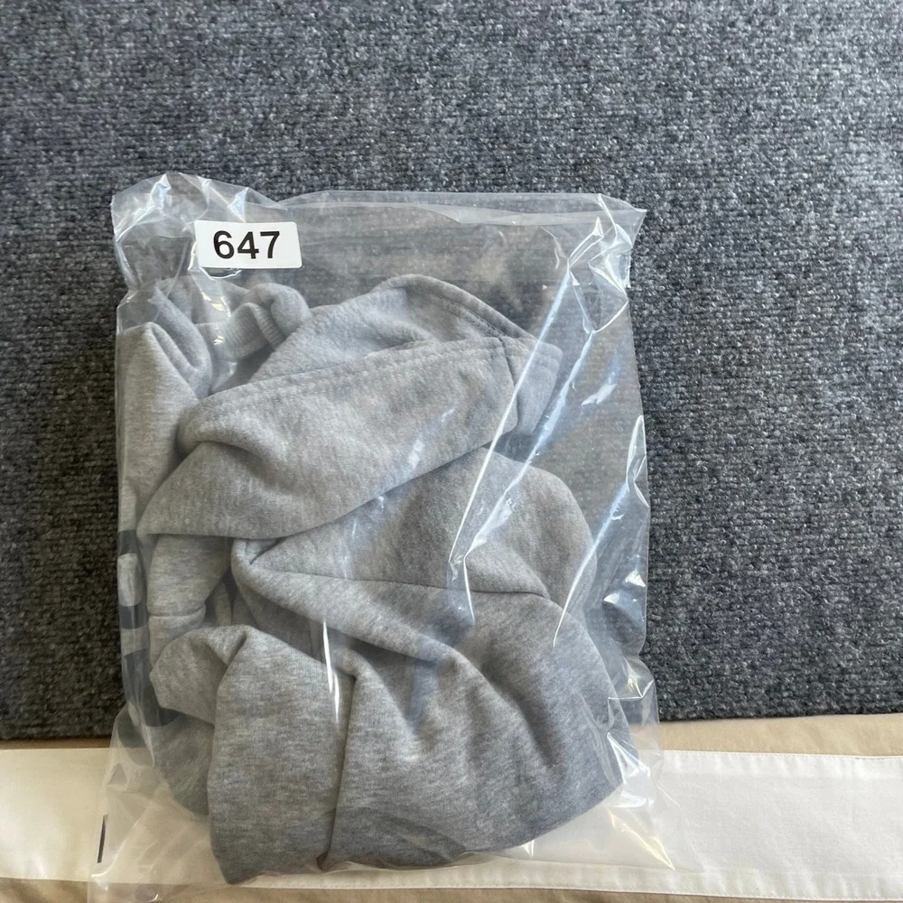 Adidog Pet Hoodie Heather Gray Athletic Graphic Dog Sweatshirt Large 22in Back